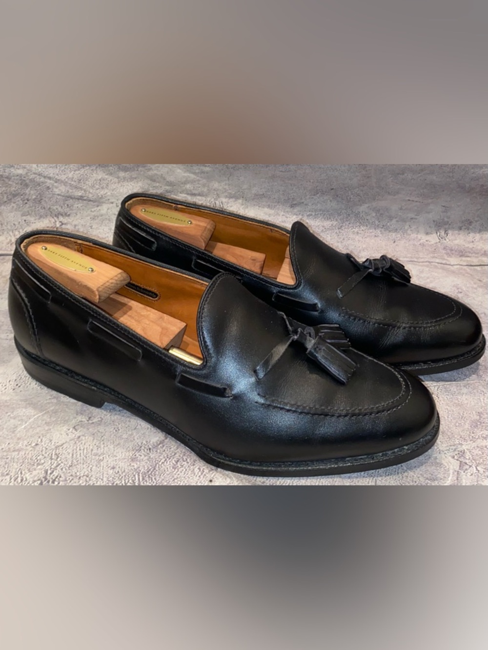 WORN 3x Allen Edmonds Acheson Black Calf Leather Tassel Loafer 10 E Wide Classic